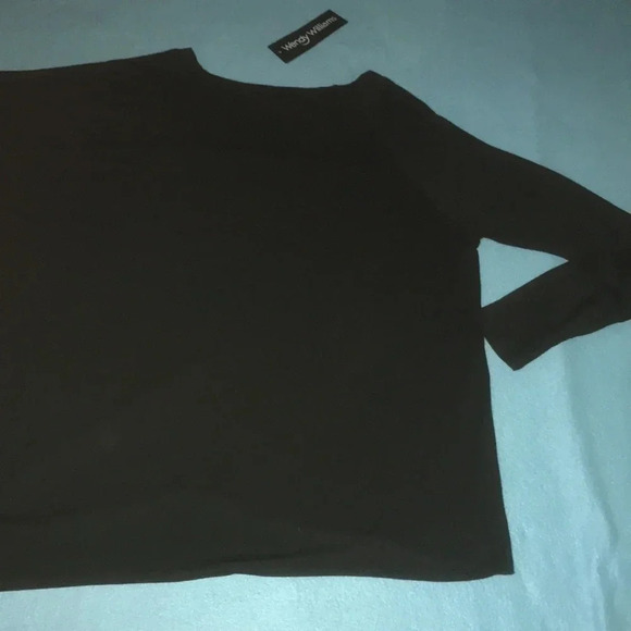 WENDY WILLIAMS One Sleeve, other side Open cape style black blouse NEW Size M - Picture 2 of 7